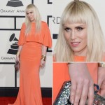 2014 Grammy Awards Red Carpet Natasha Bedingfield dress nails