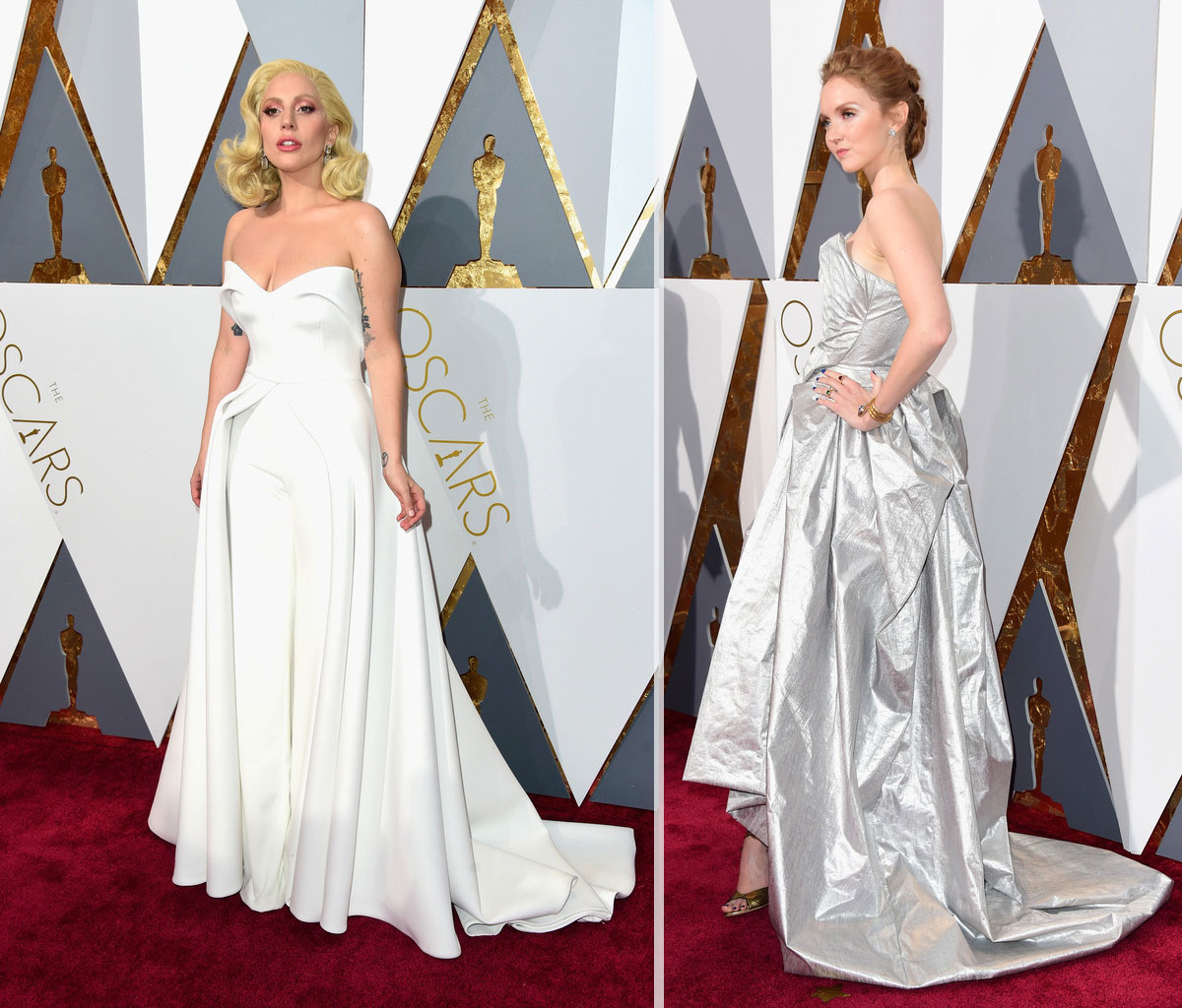 2016 Oscars Red Carpet dresses Lady Gaga Lily Cole