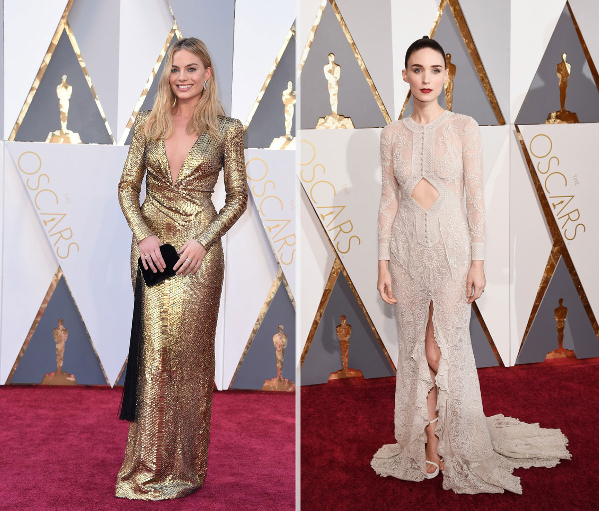 2016 Oscars Red Carpet dresses Margot Robbie Rooney Mara