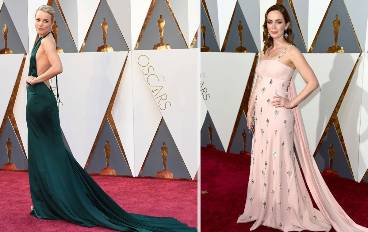 2016 Oscars Red Carpet dresses Rachel McAdams Emily Blunt