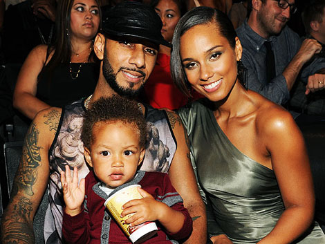 Alicia Keys with baby boy Egyps and husband at VMAs