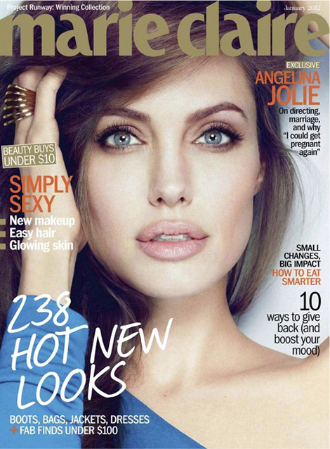 Angelina Jolie stunning cover Marie Claire January 2012