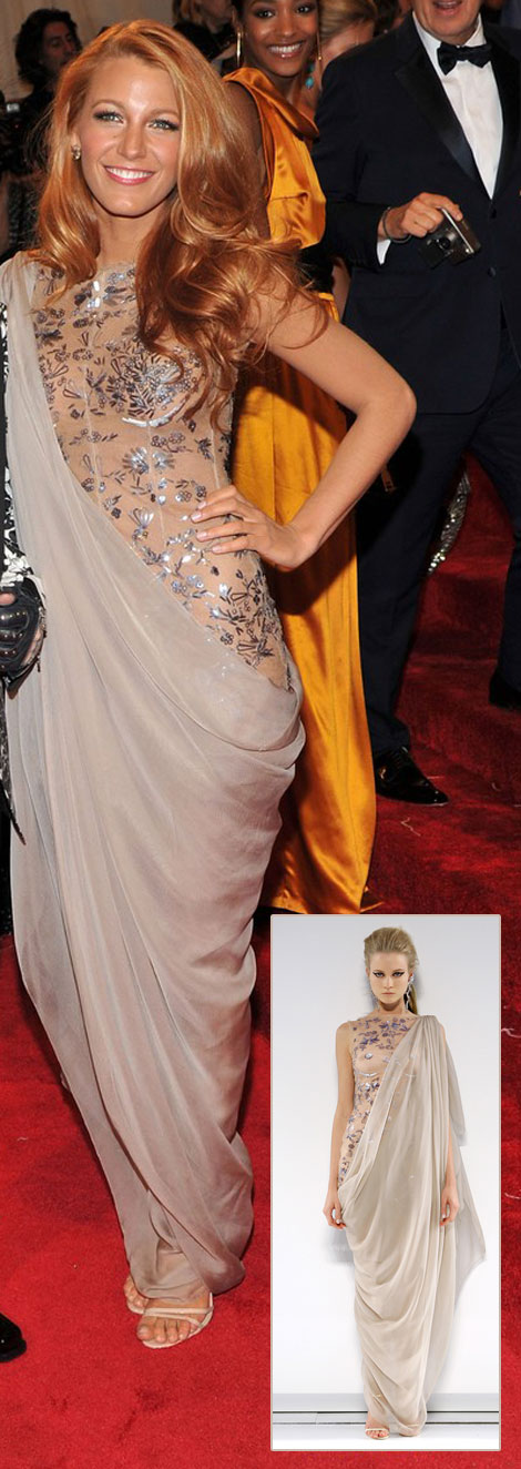 Blake Lively gray Chanel couture dress Met Gala 2011