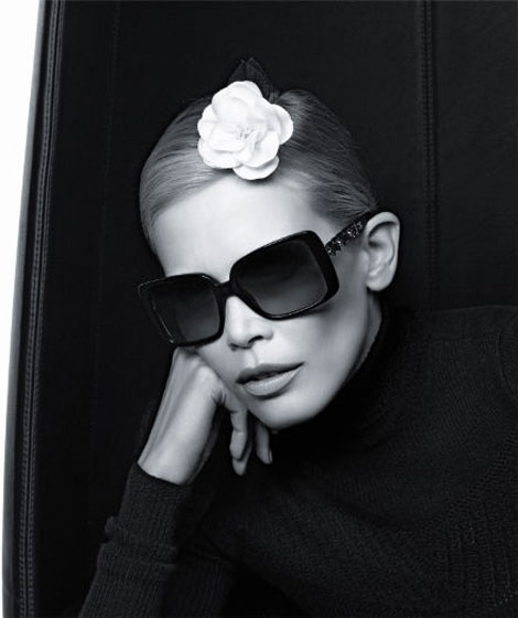 Chanel Floral Headpieces. Claudia Schiffer Chanel Eyewear Campaign