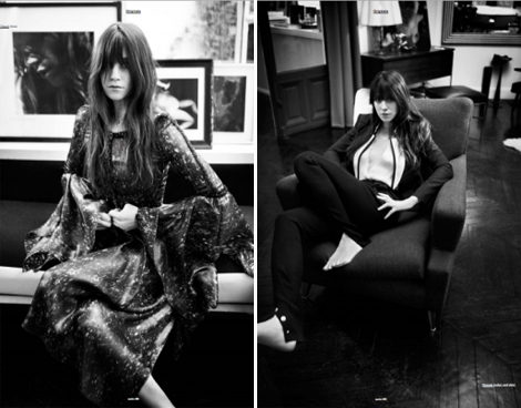 Charlotte Gainsbourg in her home for Oyster Magazine