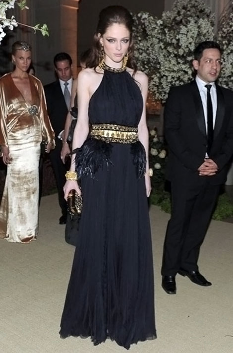 Coco Rocha black Alexander McQueen dress Met Gala 2011
