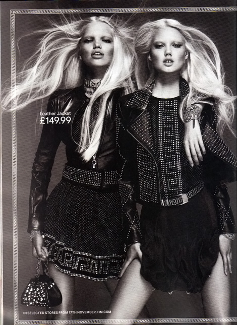 Daphne Groeneveld Lindsey Wixson Versace for H and M ad campaign