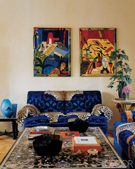 Donatella Versace Home blue sofas