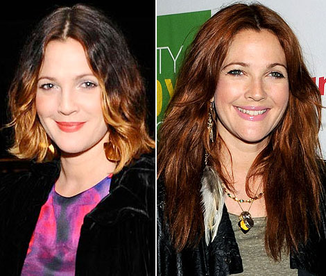 Drew Barrymore new hairstyle old hairstyle