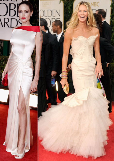 Elle Macpherson Angelina Jolie dresses 2012 Golden Globes