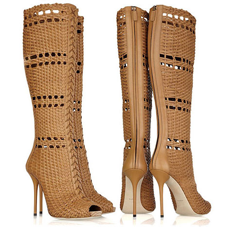 Gucci Woven Leather Boots