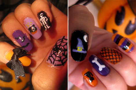 Halloween decorated nails