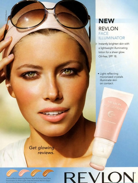 Jessica Biel Revlon 2011 ad campaign face illuminator