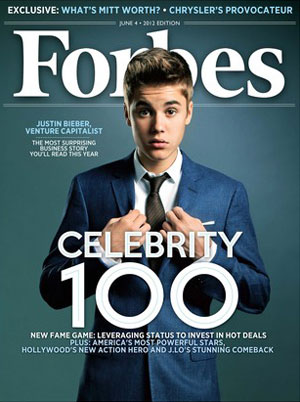 Justin Bieber covers Forbes magazine