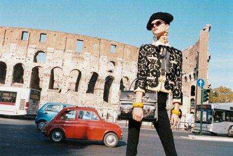 Kasia Struss In Rome For Moschino Spring Summer 2012 Ad Campaign