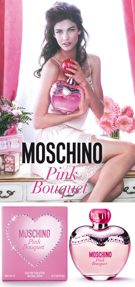 Kendra Spears ad campaign for Moschino Pink Bouquet perfume