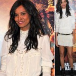 Liya Kebede wears white to Paris Movie Premiere