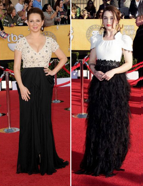 Maya Rudolph Naeem Khan Emilia Clarke Chanel black and white dresses 2012 SAG Awards