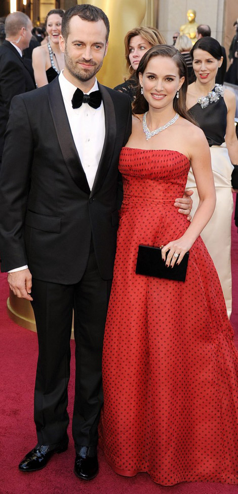 Natalie Portman with fiance Benjamin Millepied 2012 Oscars