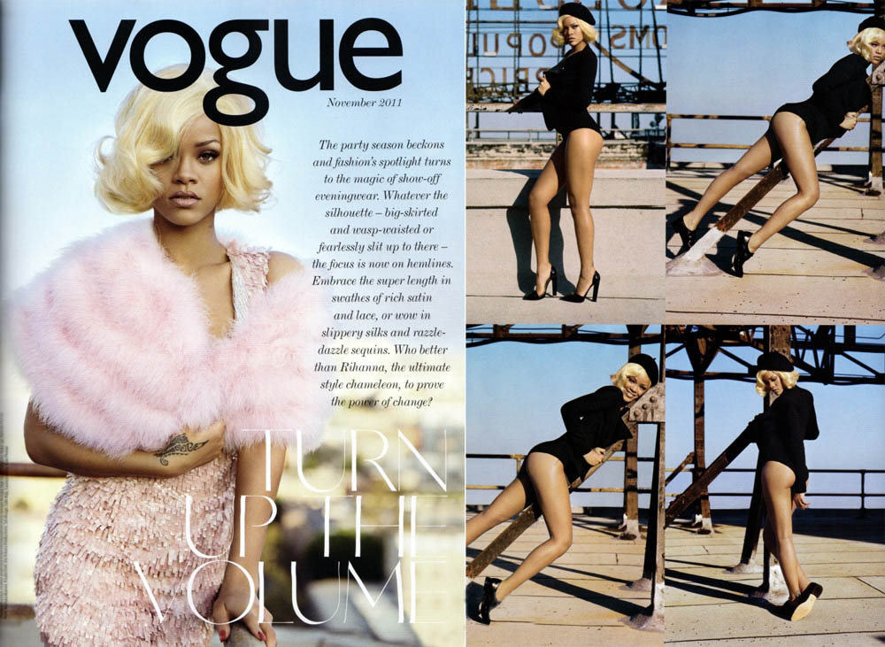 Rihanna gorgeous blonde for Vogue