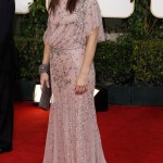 Sandra Bullock pink Jenny Packham dress Golden Globes 2011