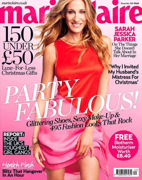 Sarah Jessica Parker Marie Claire UK December 2011 cover