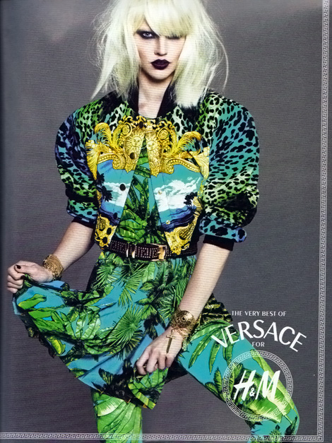 Sasha Pivovarova Versace H and M collection ad campaign