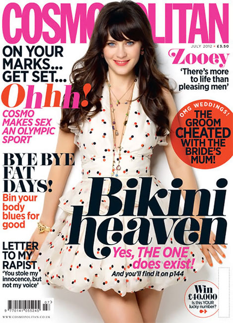 Zooey Deschanel Cosmopolitan UK July 2012