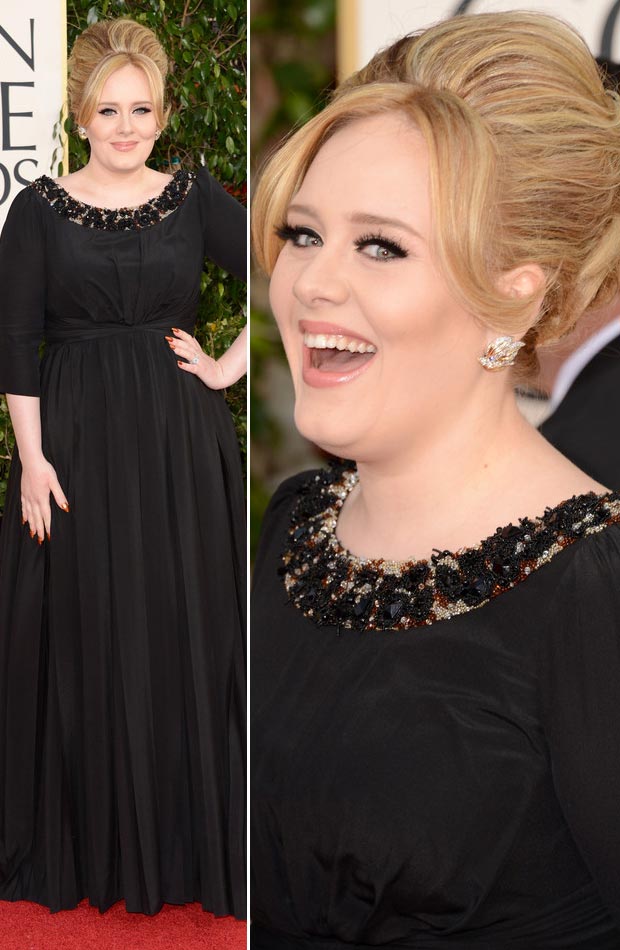 Adele Burberry black dress 2013 Golden Globes