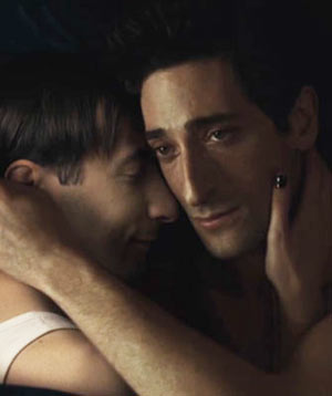 Adrien Brody with a man