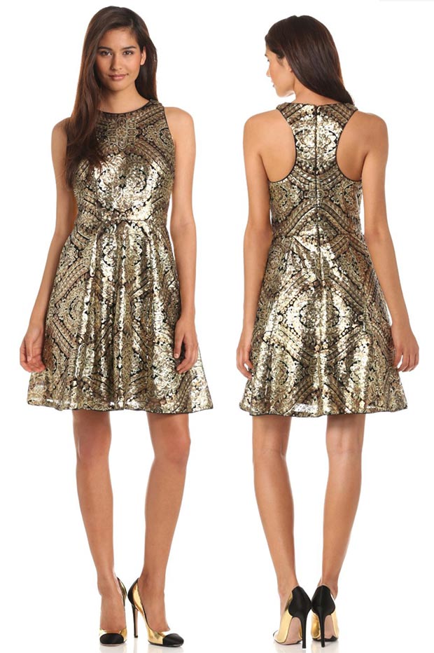 affordable party sequined dress gold on black