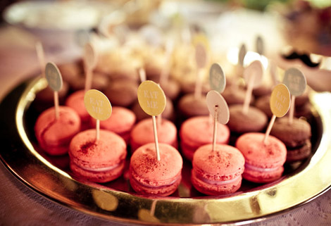 Alice in Wonderland themed party pink macaroons