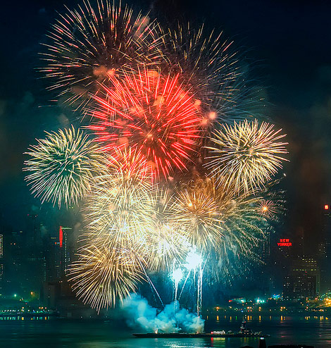 Amazing fireworks New Year