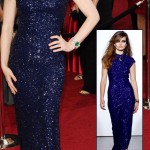 Amy Adams blue Sequined L Wren Scott dress 2011 Oscars