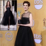 Anne Hathaway Giambattista Valli black dress 2013 SAG Awards