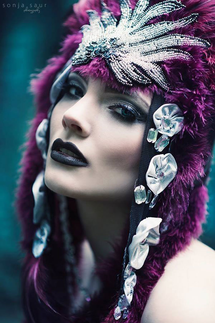 beads feathers headpiece posh fairytale couture