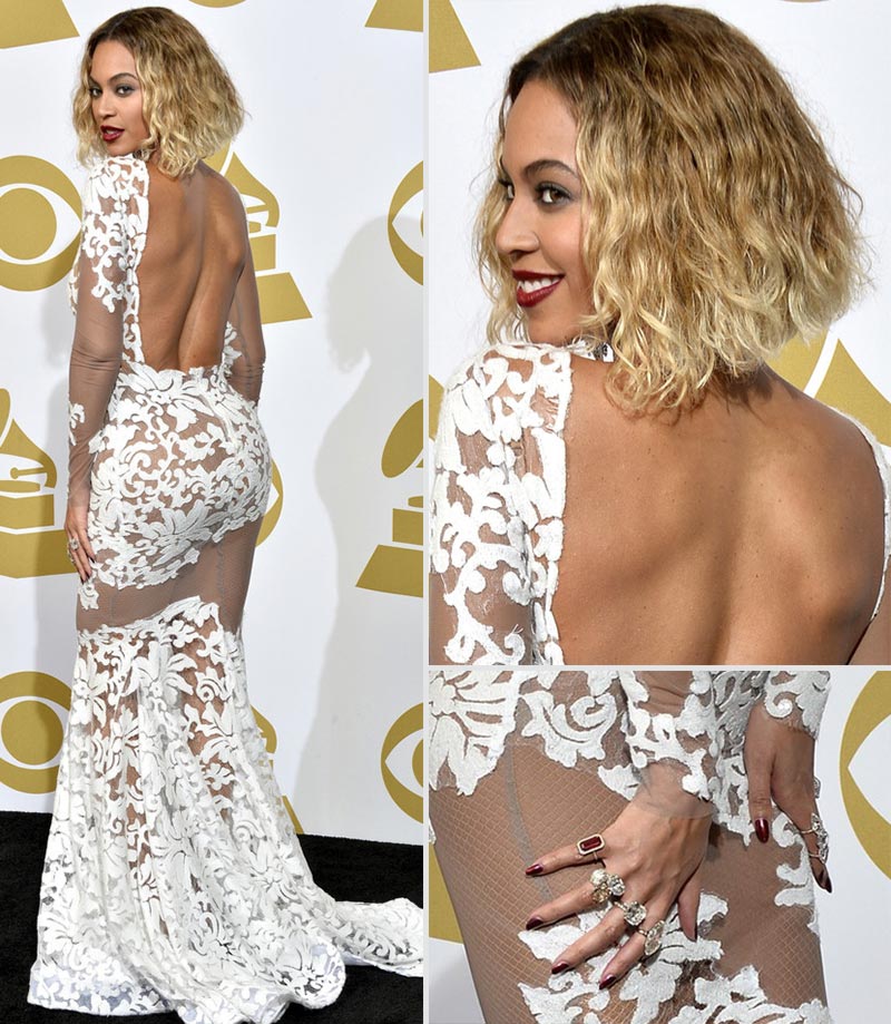 Beyonce 2014 Grammy Awards dress hair nails