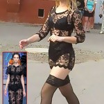 black lace graduation dress Ukrainian Anastasia