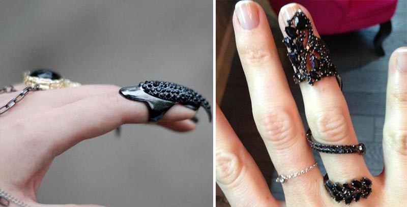 black nails jewelry