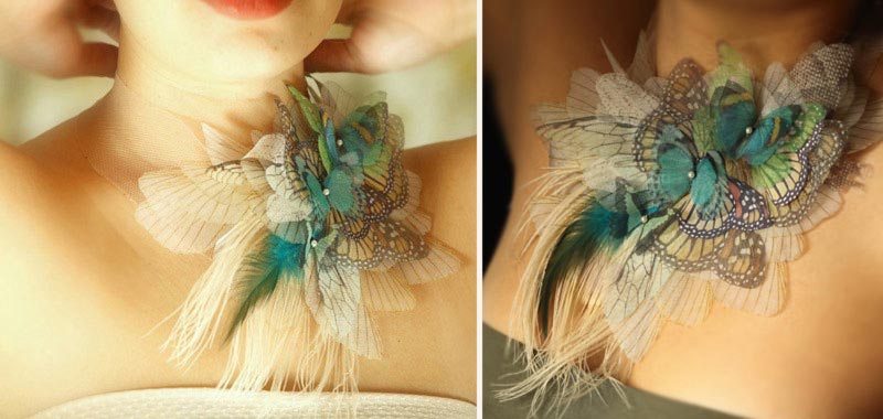 blue butterfly necklace Jewelera Derya Aksoy 