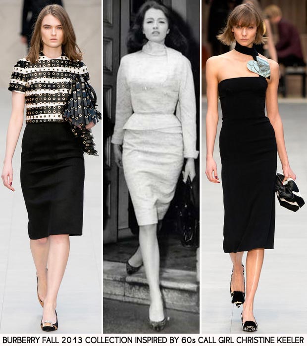 Burberry Fall 2013 collection inspired by Christine Keeler