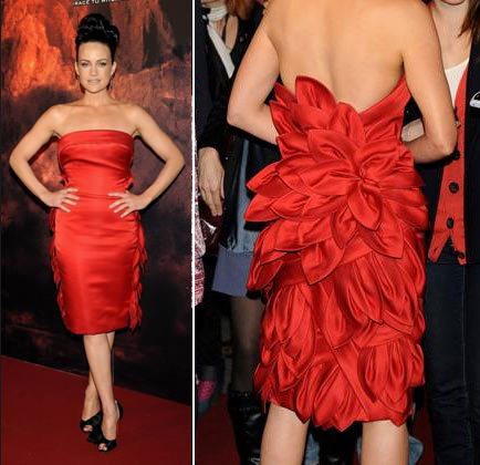 Carla Gugino red dress