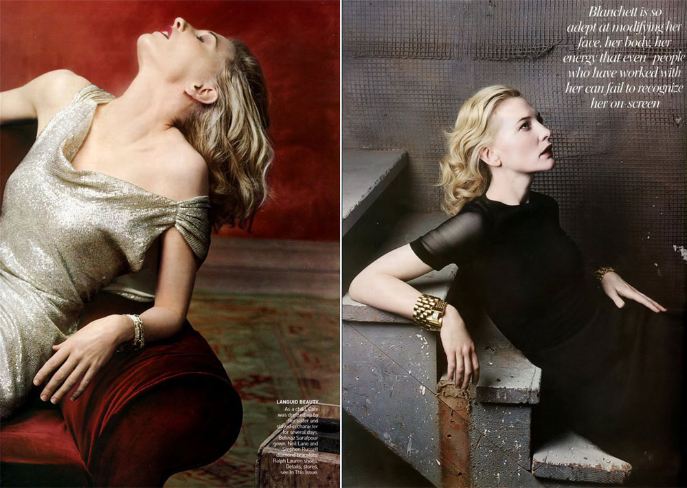 Cate Blanchett Vanity Fair February 2009 Vs. Vogue December 2004