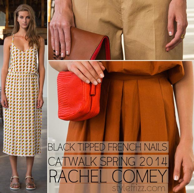 Catwalk black tipped french nails Spring 2014 Rachel Comey