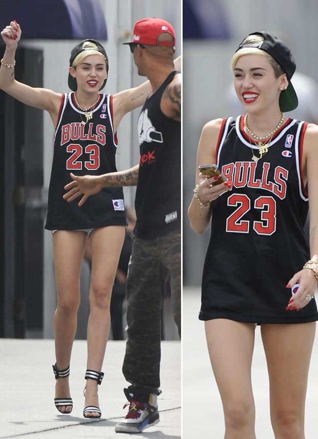 celebrities wearing shorts Miley Cyrus