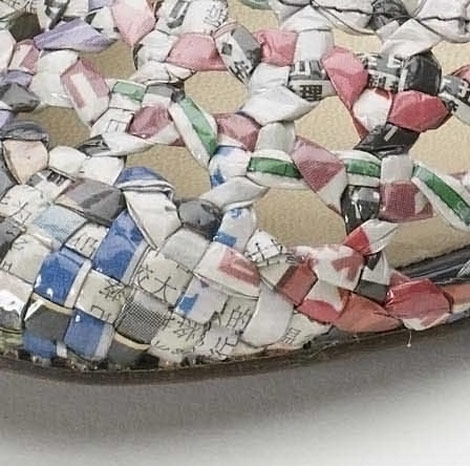 Colin Lin Recycled Newspaper shoes detail
