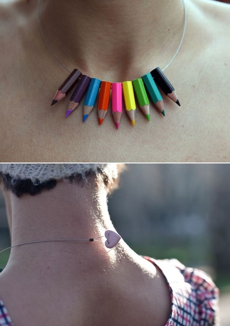 Colored pencils necklace