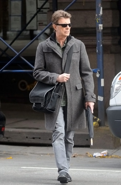 David Bowie grey around town