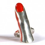 Delfina Delettrez silver ring red nail