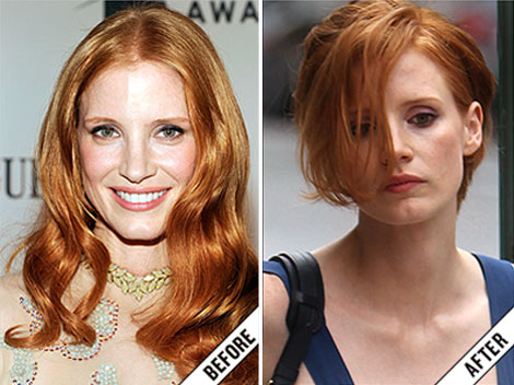did Jessica Chastain cut her hair short